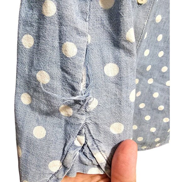 Tommy Hilfiger Womens Blue Polka Dot Button-Up Shirt Size M - Picture 6 of 12